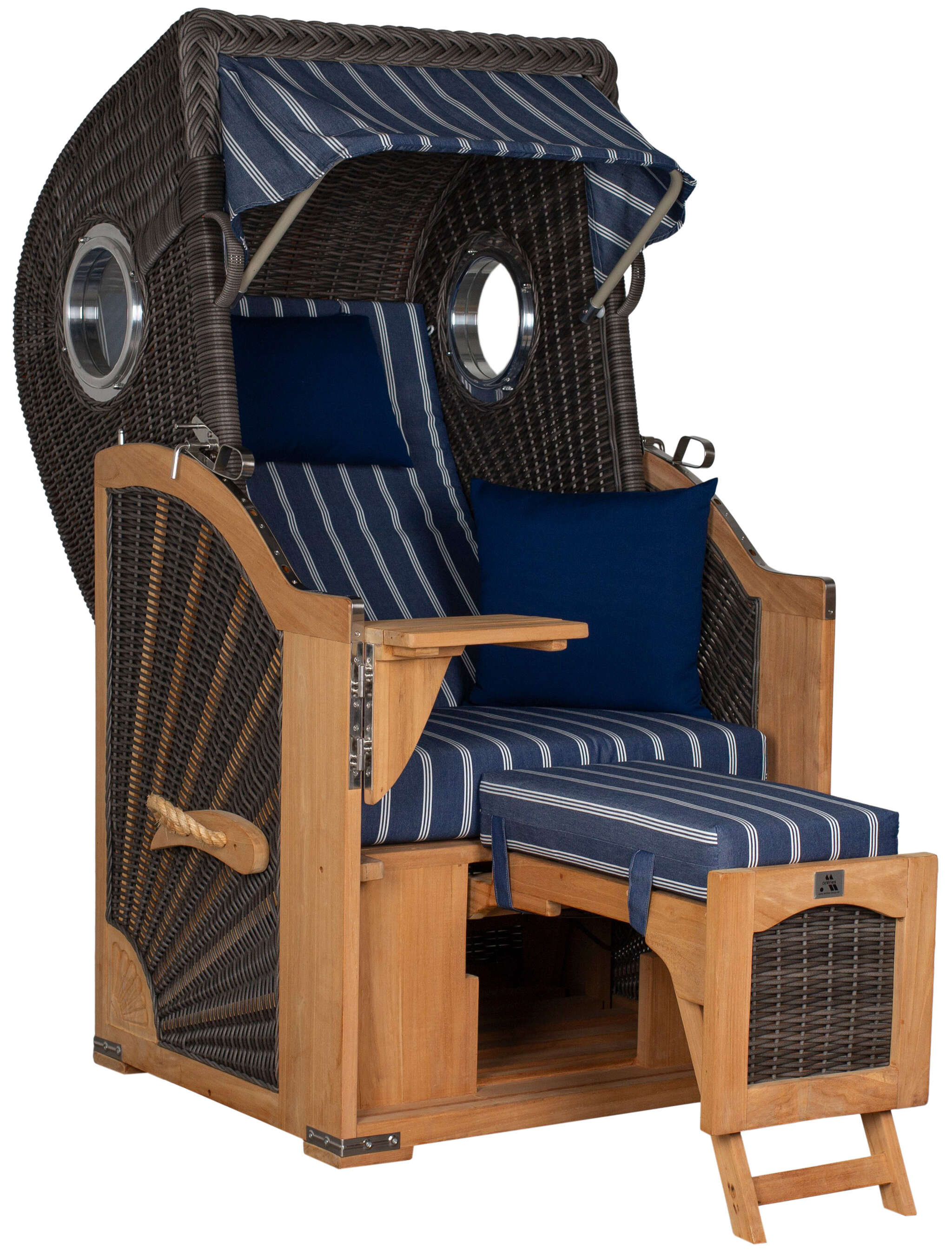 Strandkorb deVries PURE® Seemöwe Single PE stone grey Des. 236