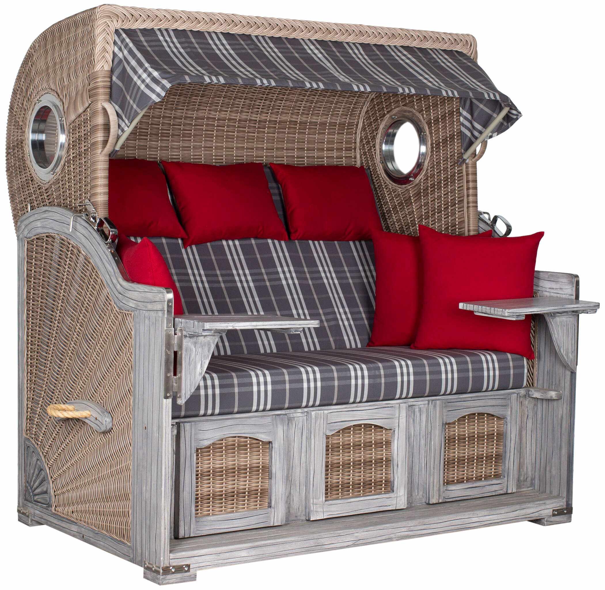 Strandkorb deVries PURE® Seemöwe XXL PE white kubu Des. 188