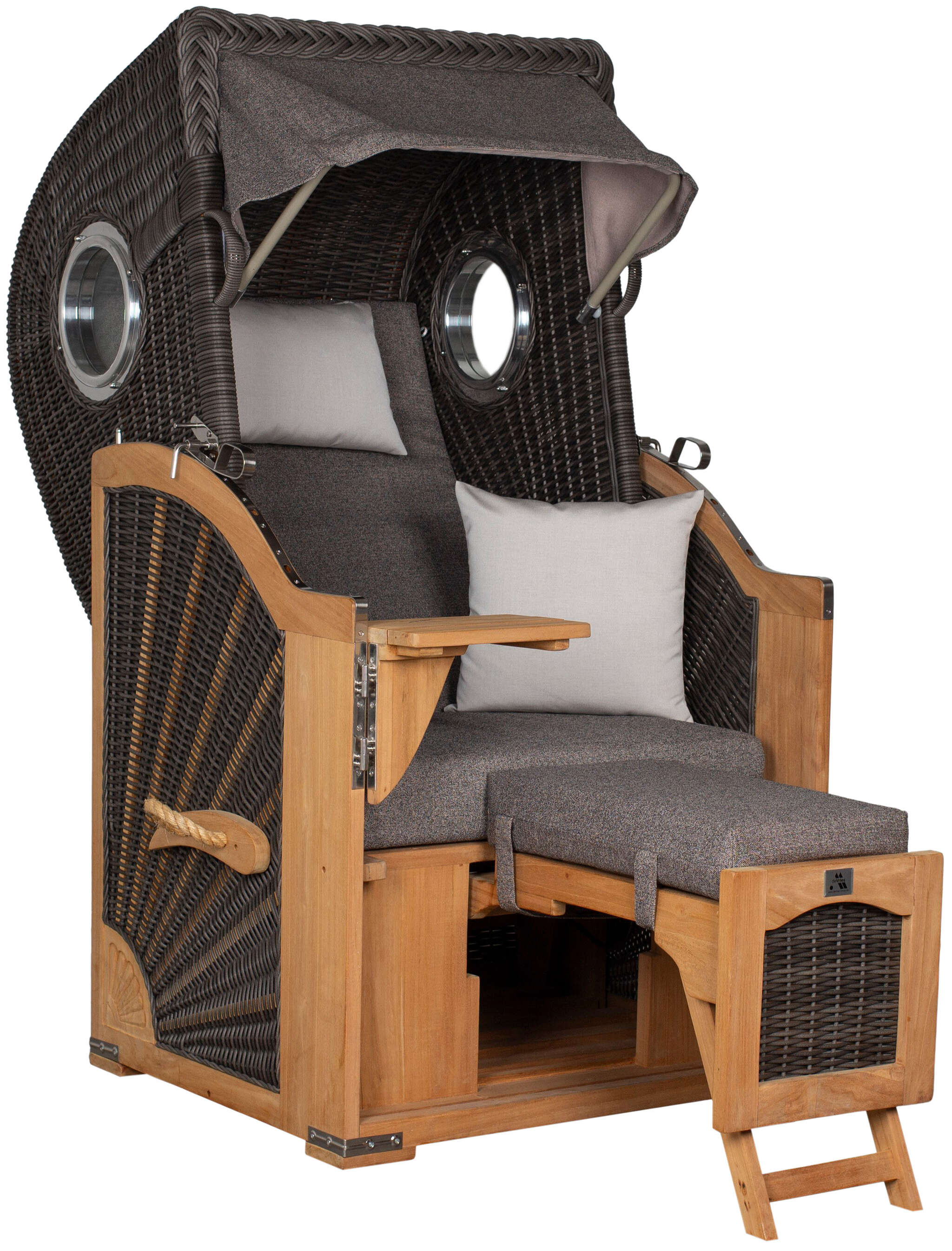 Strandkorb deVries PURE® Seemöwe Single PE stone grey Des. 252