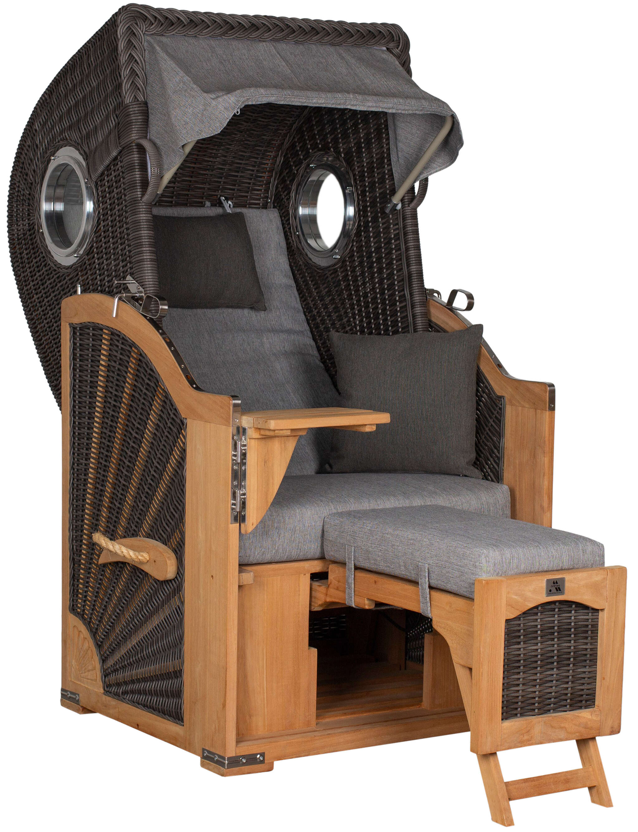 Strandkorb deVries PURE® Seemöwe Single PE stone grey Des. 466