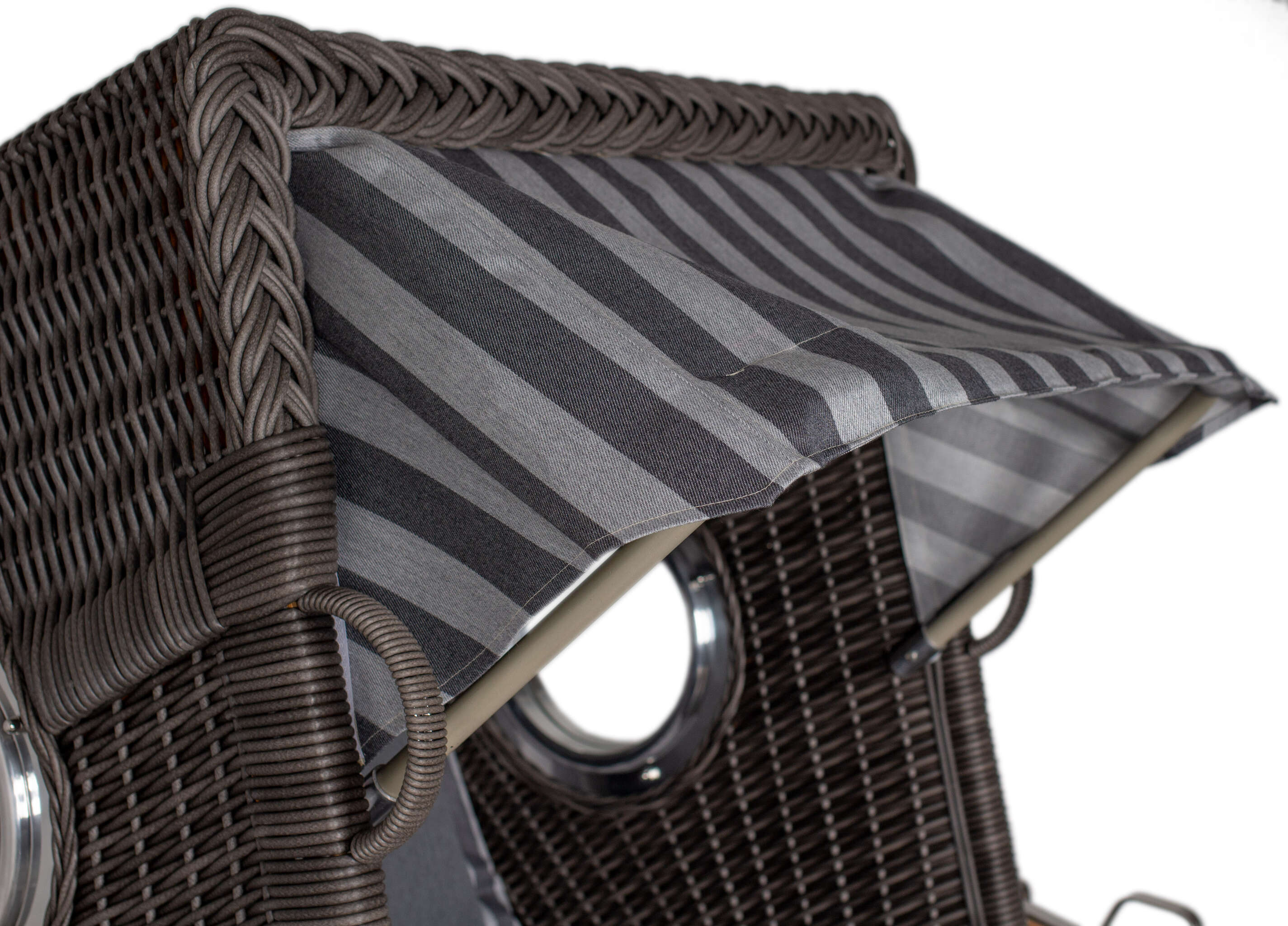 Strandkorb deVries PURE® Seemöwe Single PE stone grey Des. 254