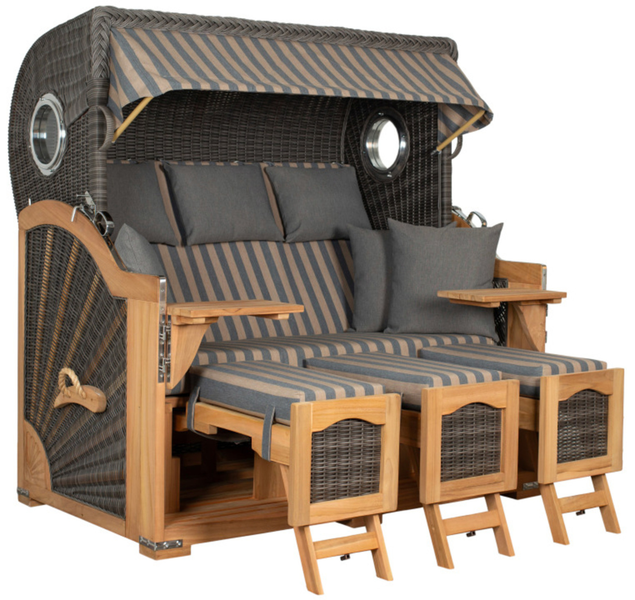 Strandkorb deVries PURE® Seemöwe XXL PE stone grey Des. 248