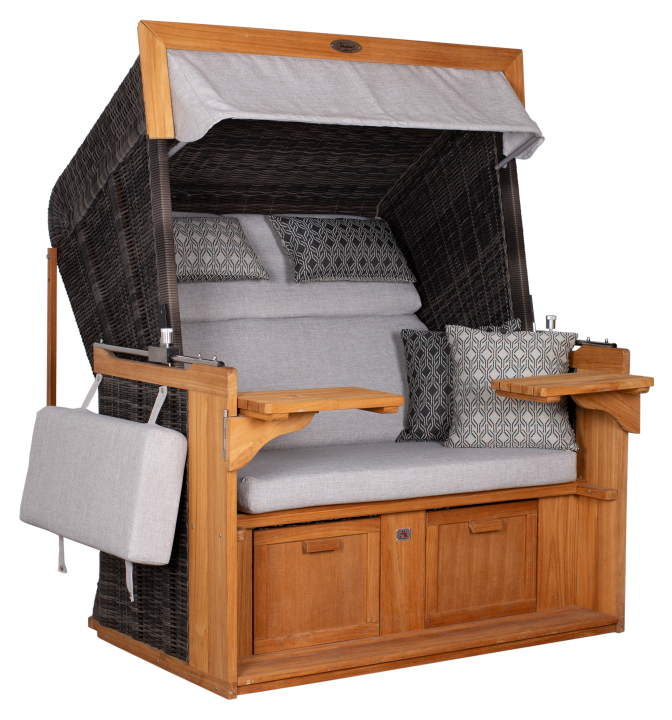 Strandkorb deVries PURE® Friesland Sylt XL PE stone grey Des. 507