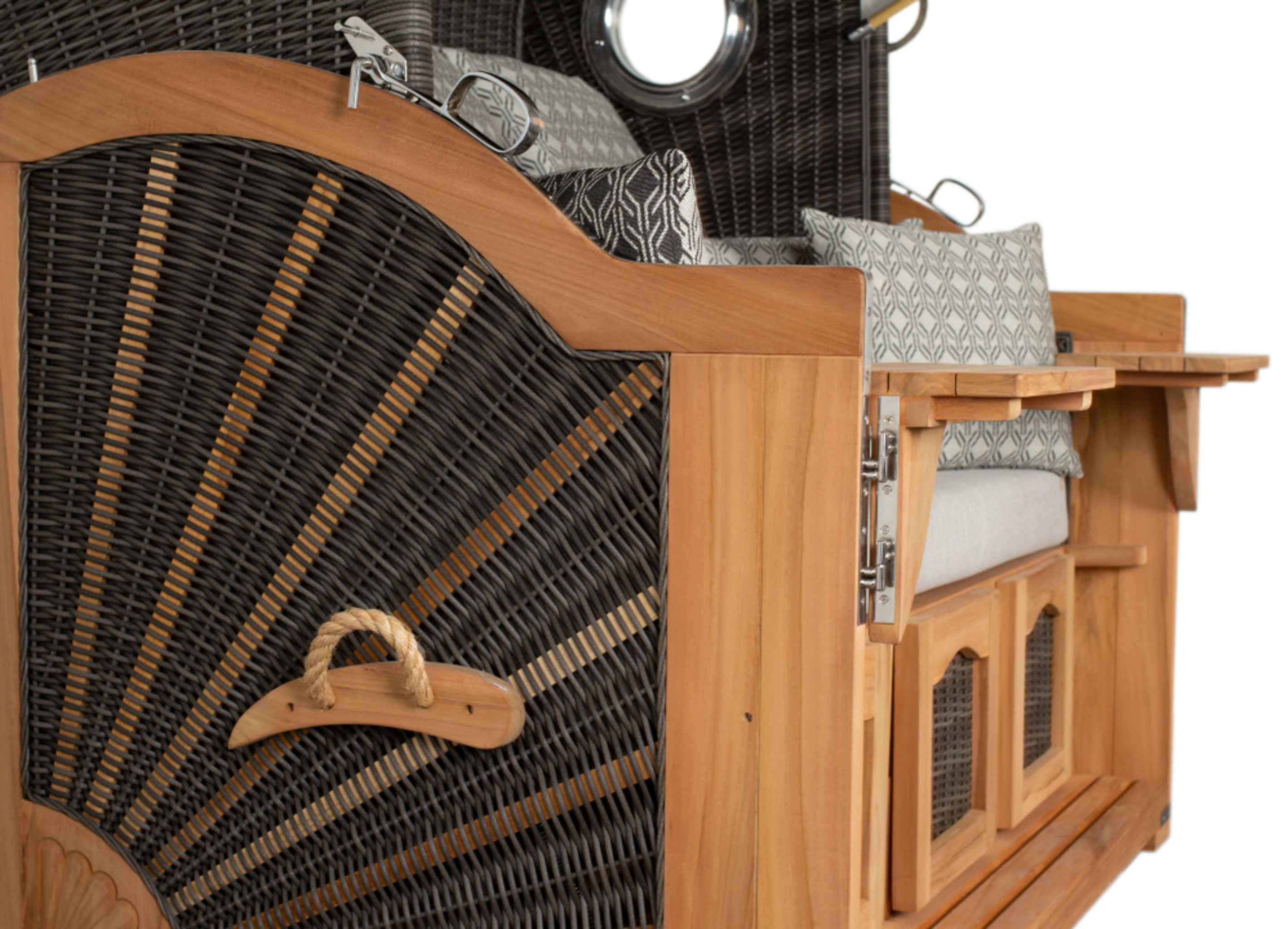 Strandkorb deVries PURE® Seemöwe XXL PE stone grey Des. 507