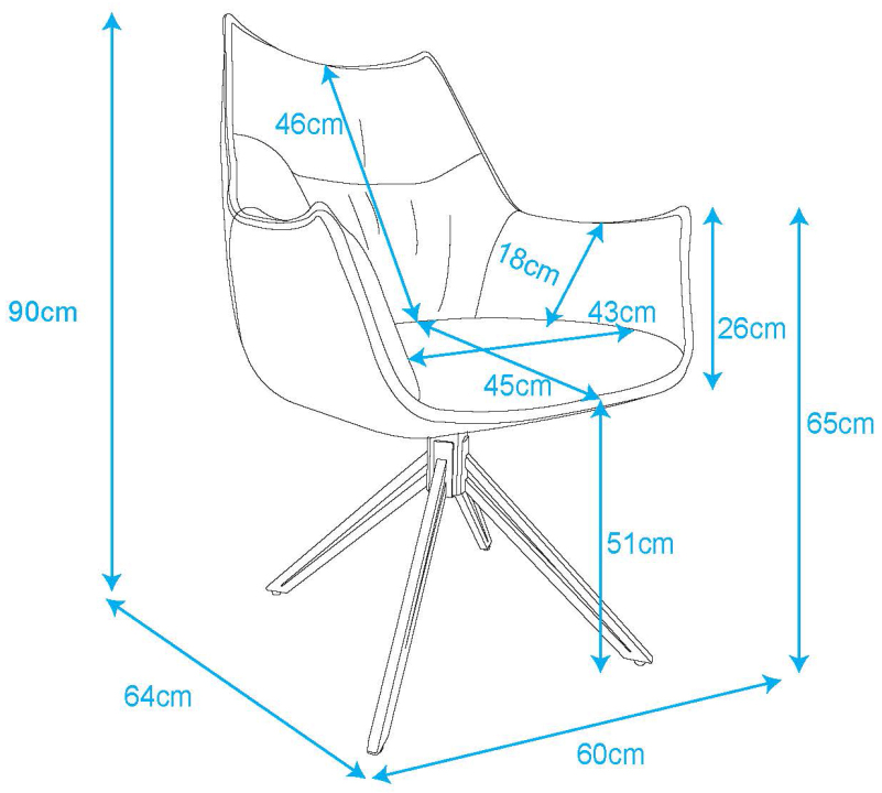 Diningsessel Ginosa beige drehbar