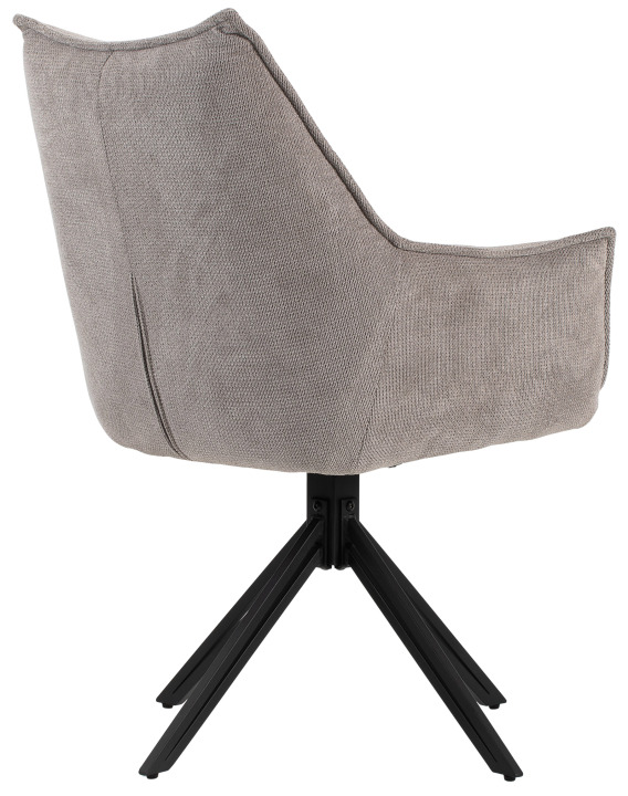 Indoormöbelset Diningsessel Ginosa light grey & Tisch Andria oval Black Oak ausziehbar