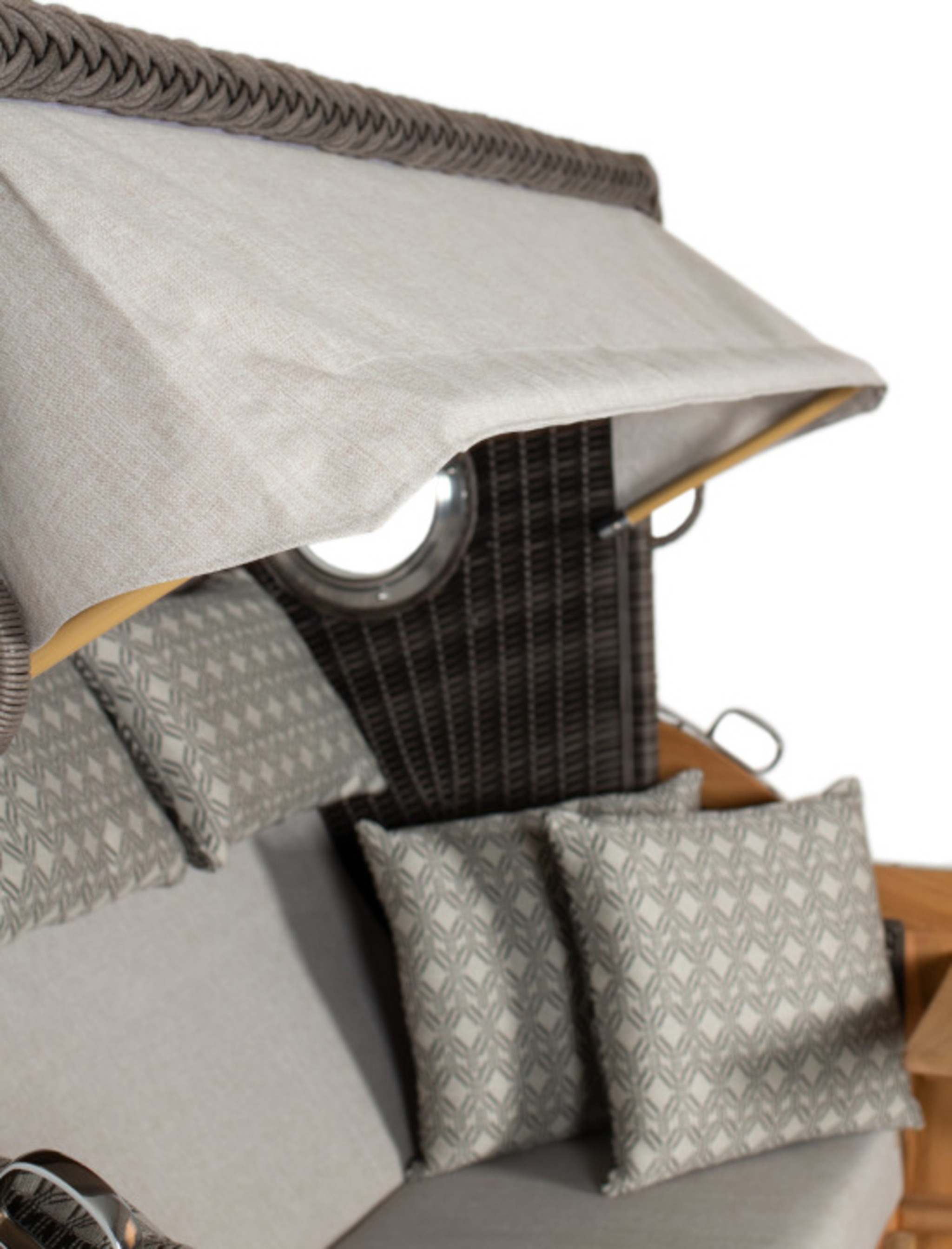 Strandkorb deVries PURE® Seemöwe XXL PE stone grey Des. 507