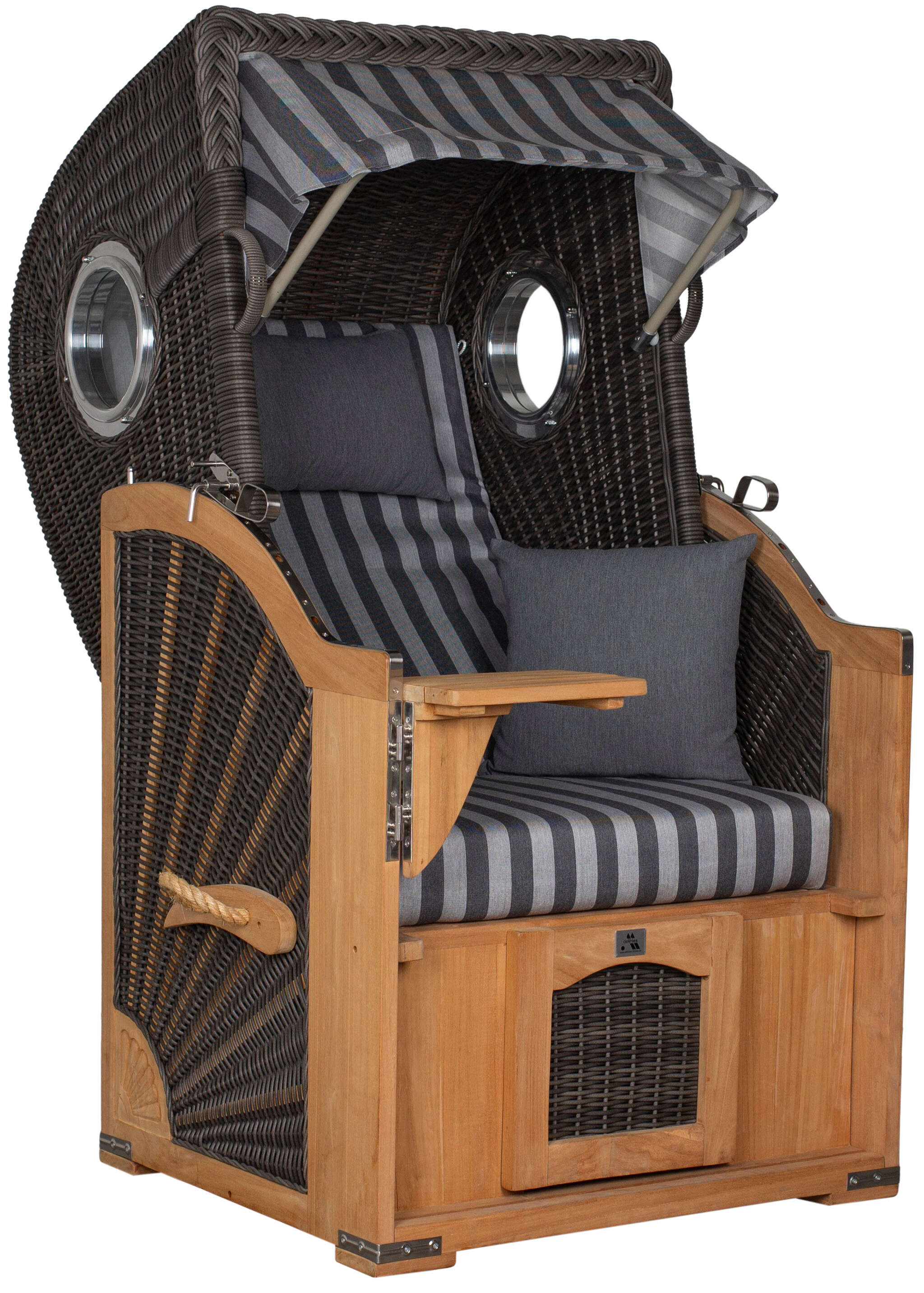 Strandkorb deVries PURE® Seemöwe Single PE stone grey Des. 254