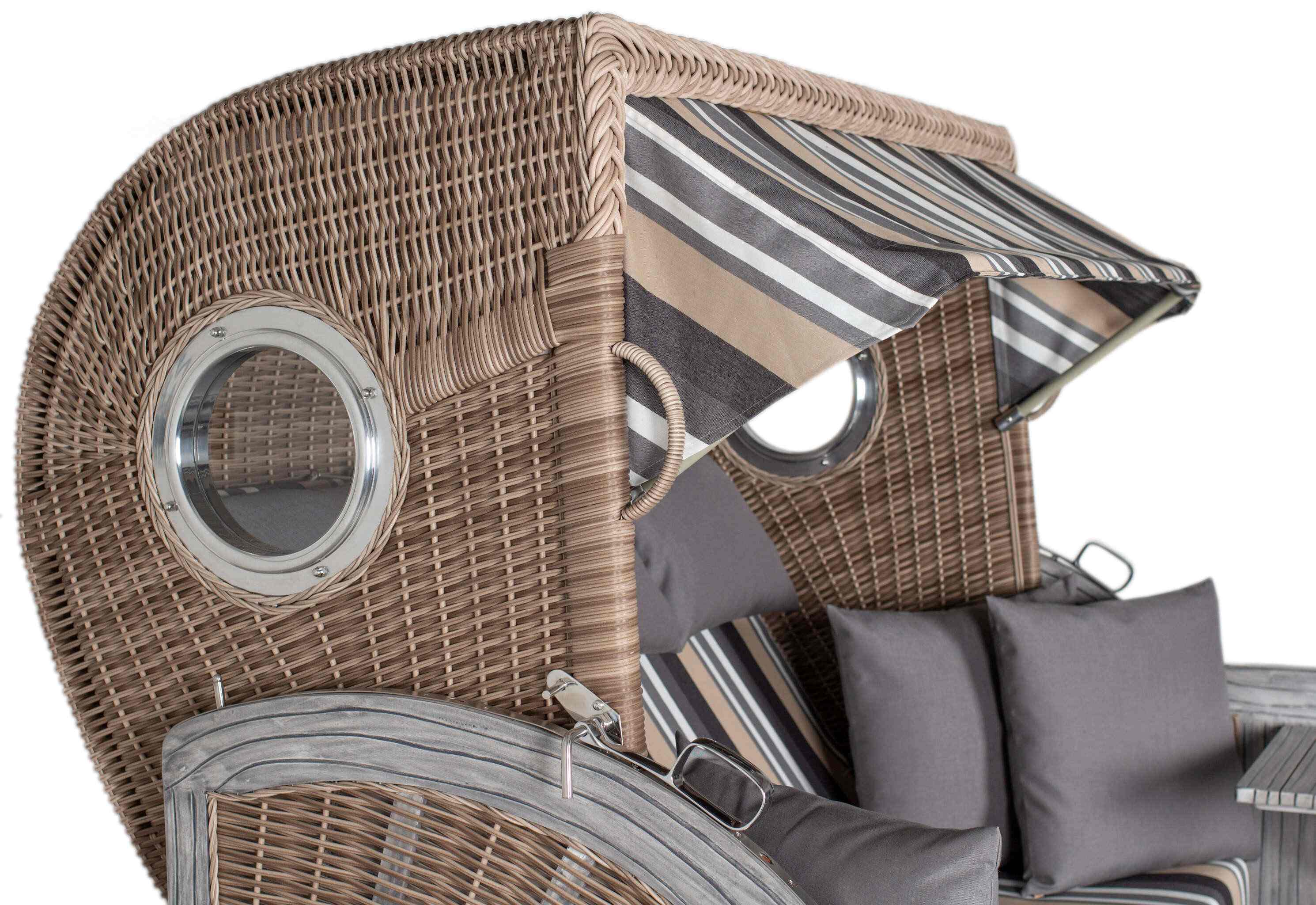 Strandkorb deVries PURE® Seemöwe XXL PE white kubu Des. 158