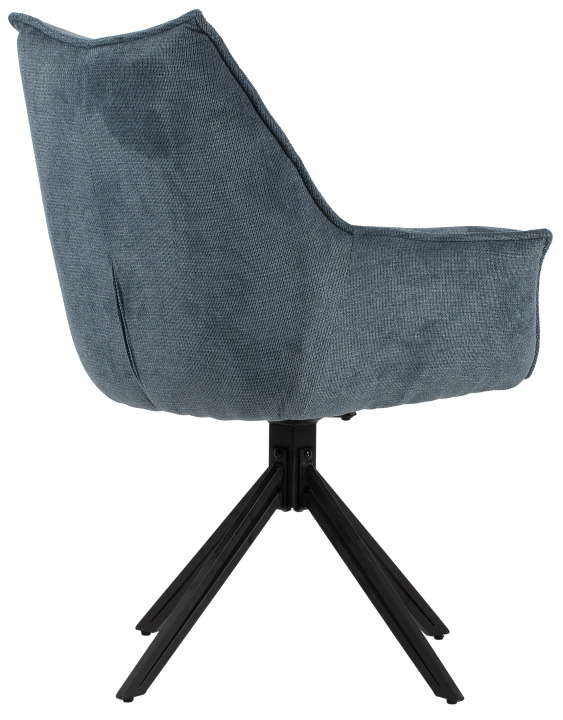 Indoormöbelset Diningsessel Ginosa blau & Tisch Barletta smoked oak rund 120cm