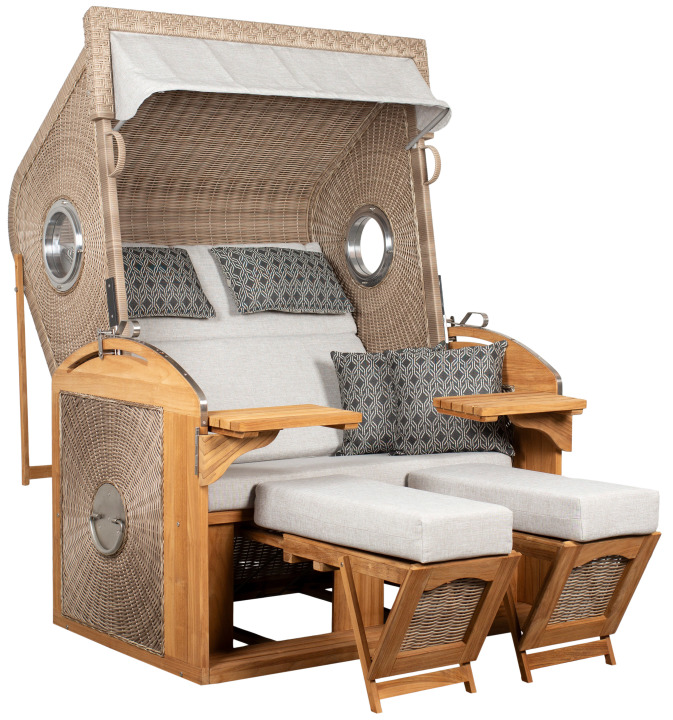 Strandkorb deVries PURE® Sailor XL PE white kubu Des. 507
