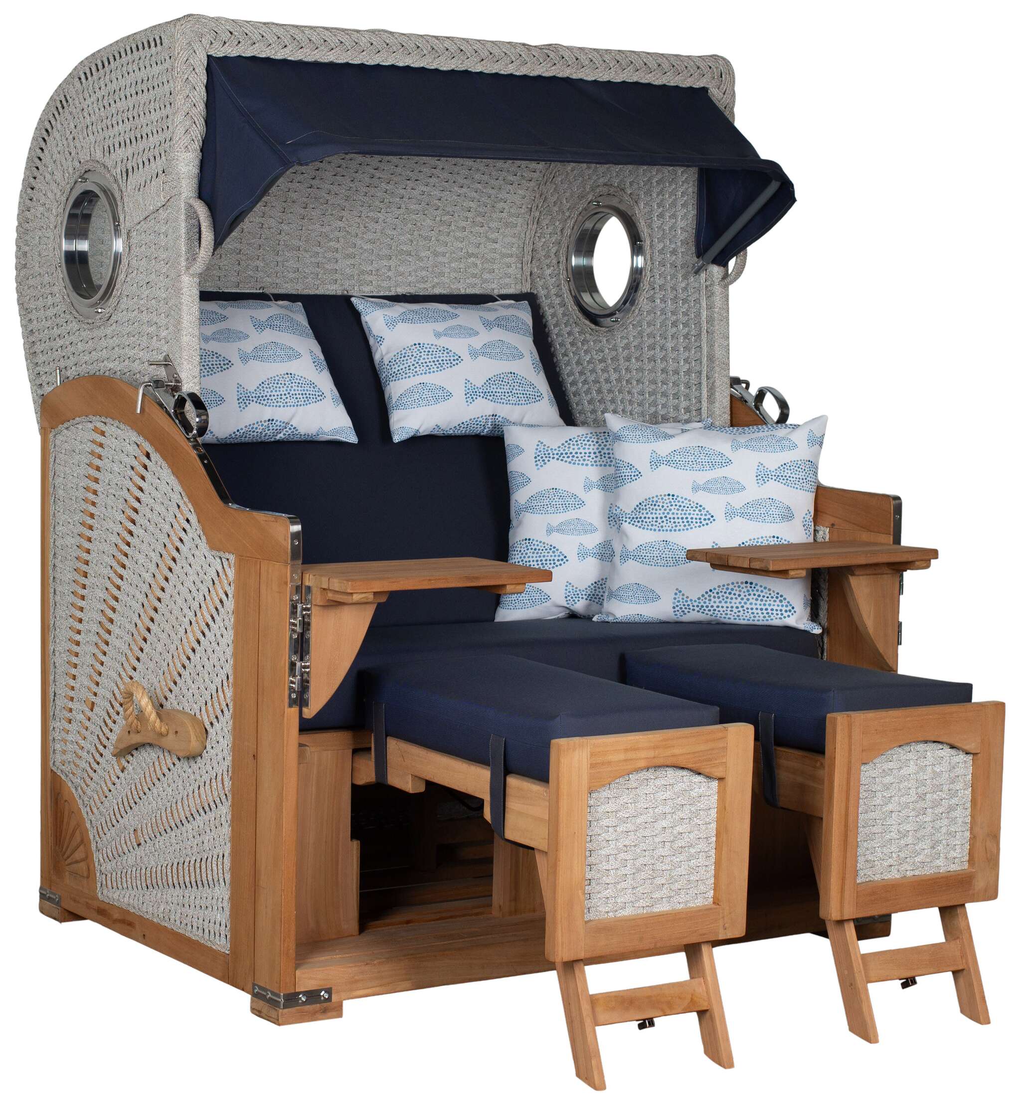 Strandkorb deVries PURE® Aruba XL Rope 15mm ivory Des. 197