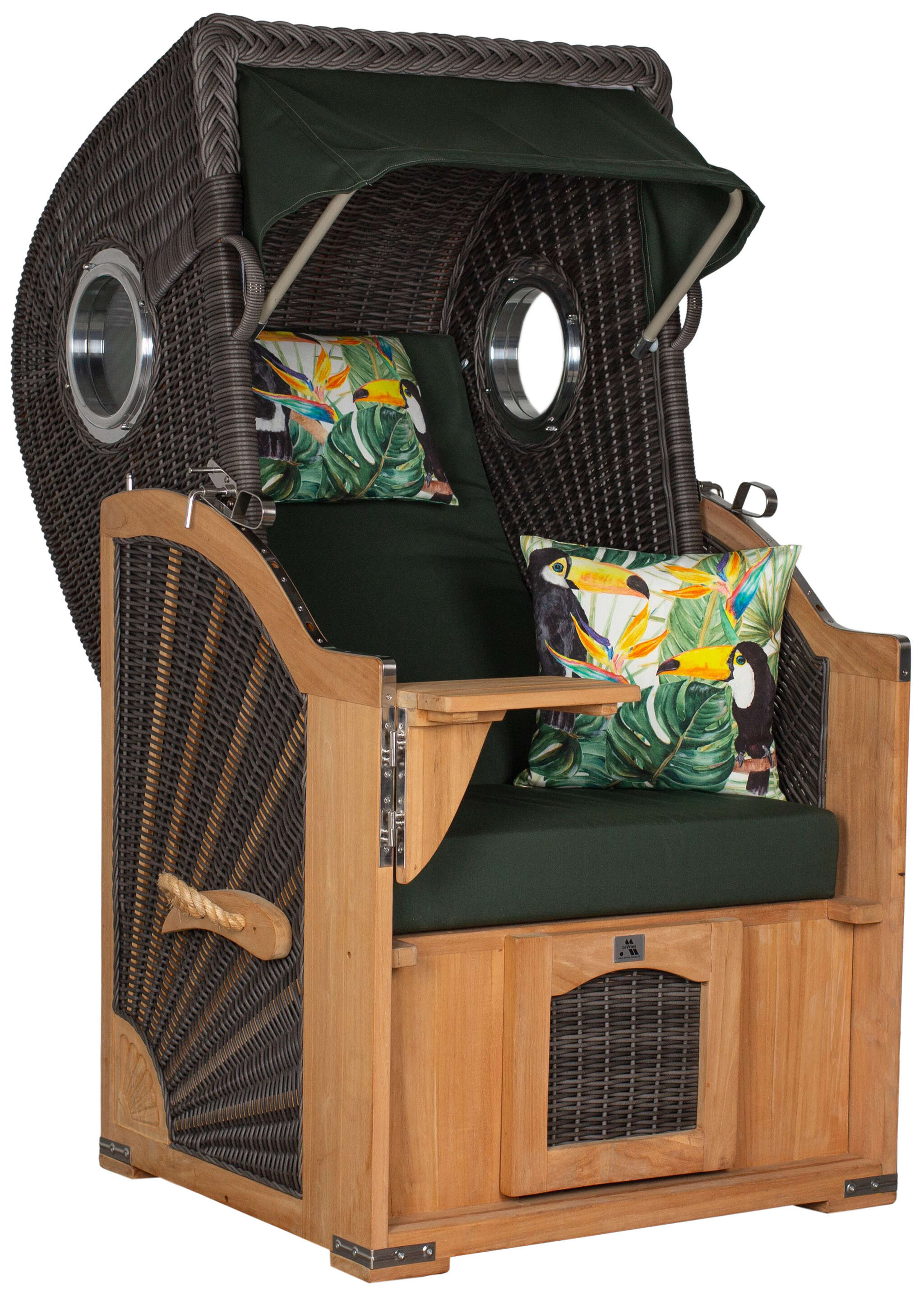 Strandkorb deVries PURE® Seemöwe Single PE stone grey Des. 244