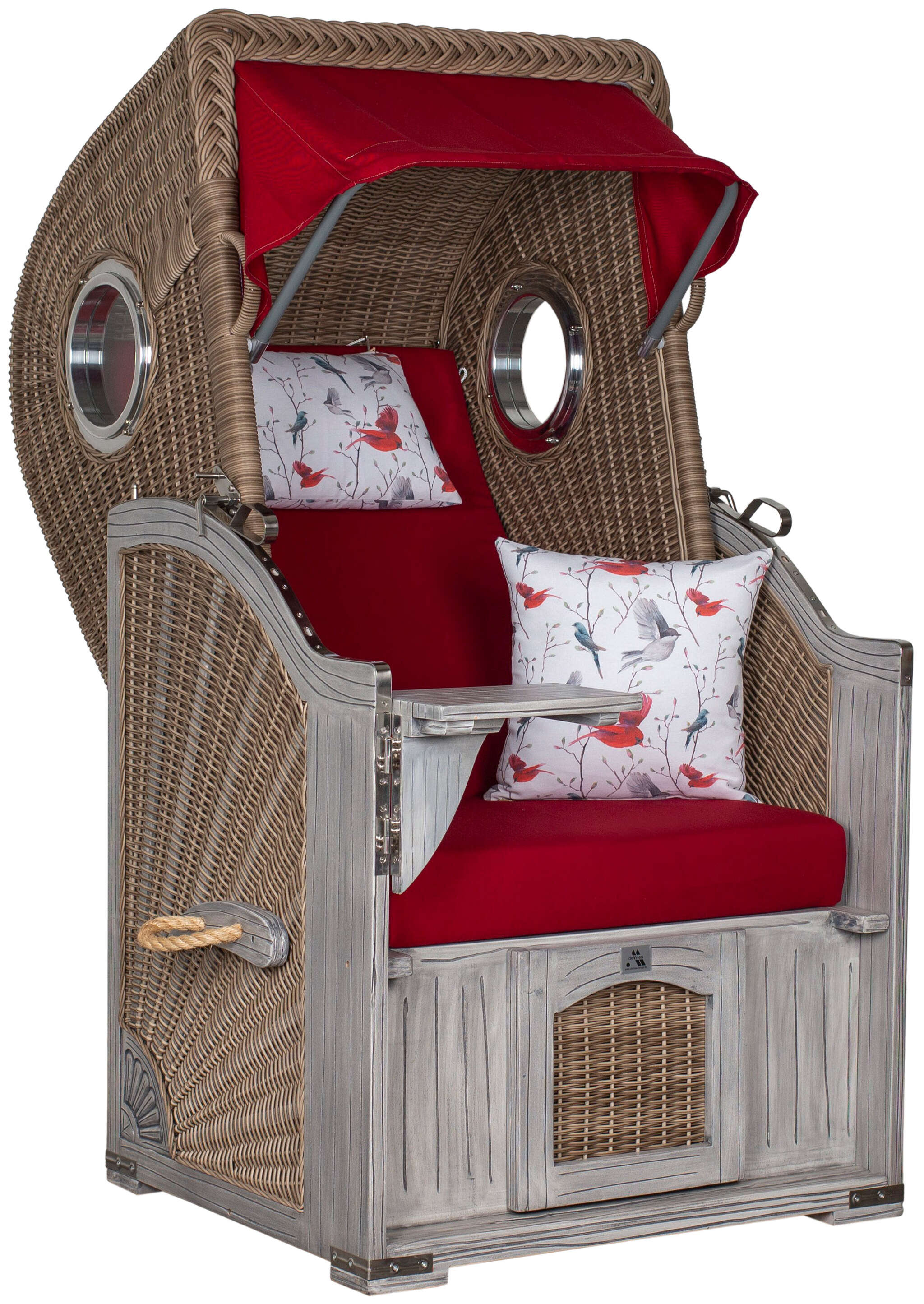 Strandkorb deVries PURE® Seemöwe Single white kubu Des.  107