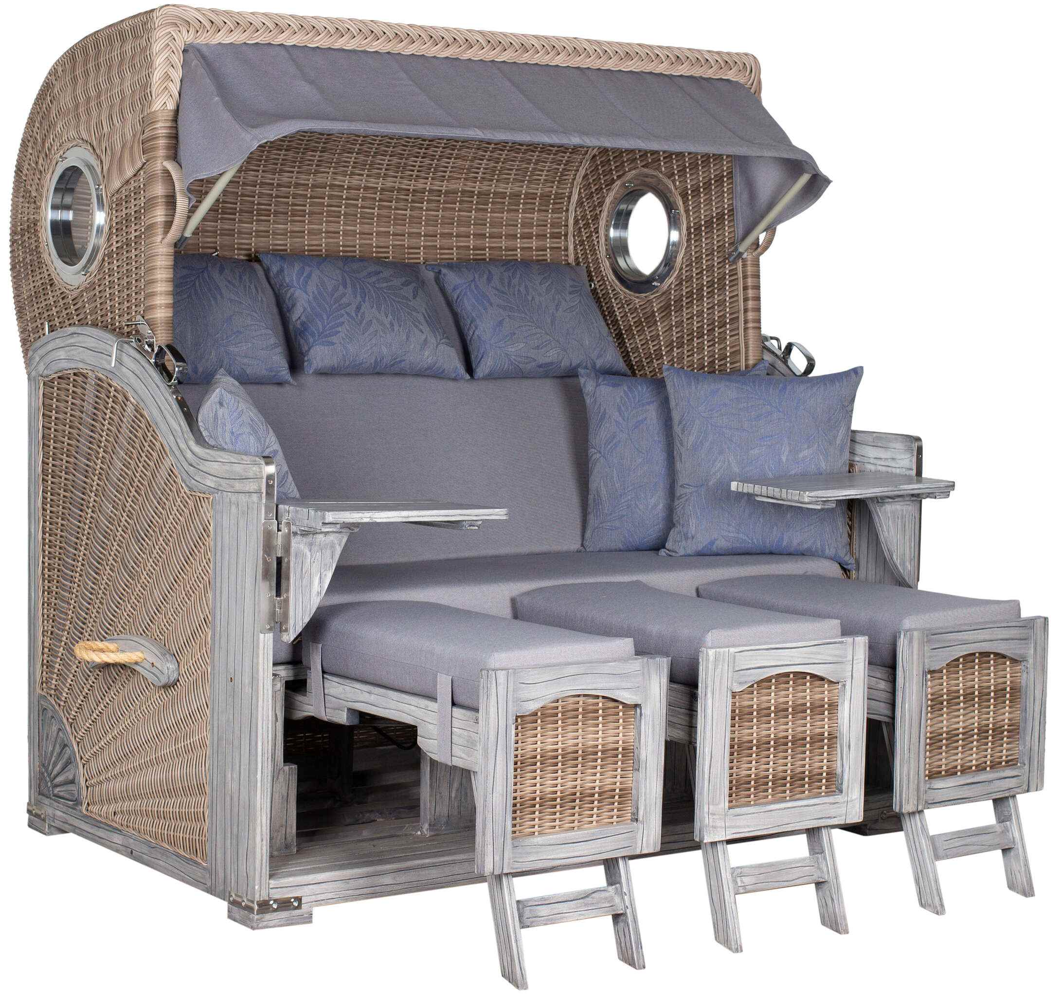 Strandkorb deVries PURE® Seemöwe XXL PE white kubu Des. 253