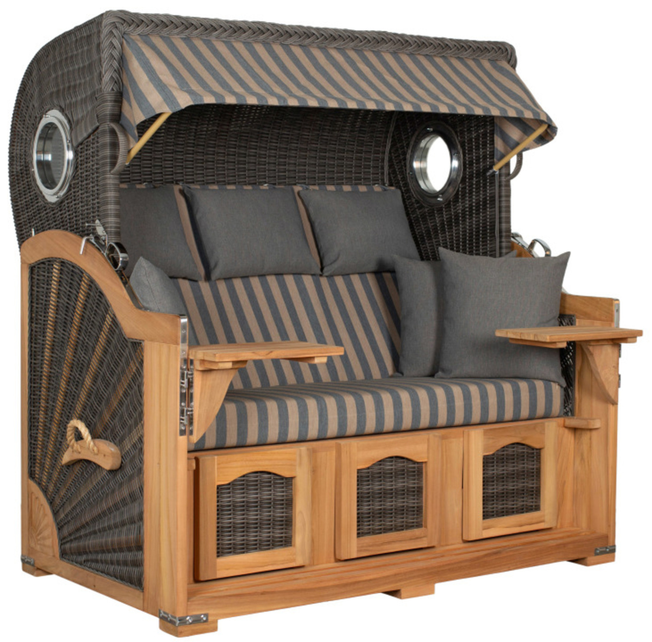 Strandkorb deVries PURE® Seemöwe XXL PE stone grey Des. 248