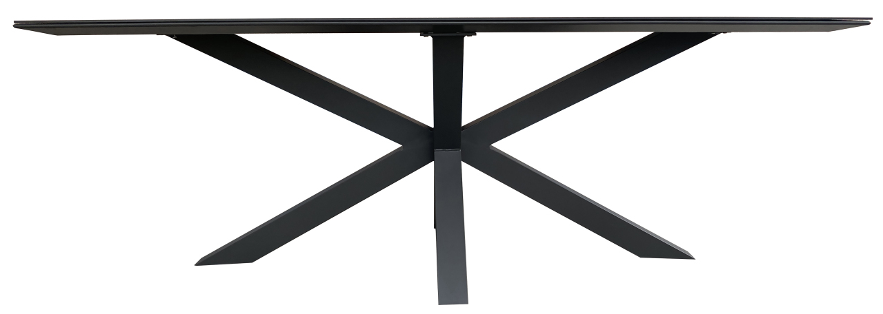 SET / Livingston Tisch dark 200 x 90 cm + Adora Diningsessel Rope black dark grey