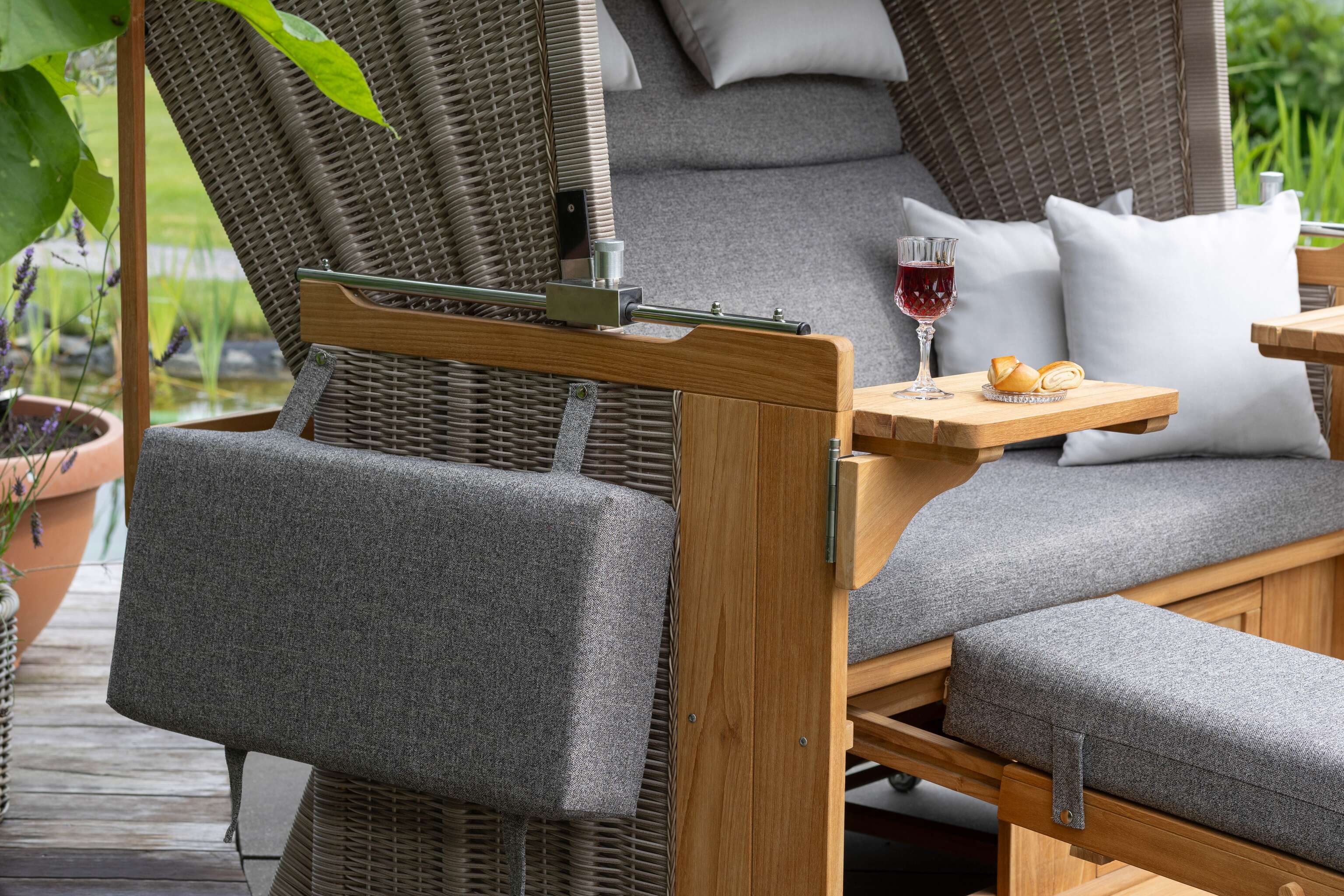 Strandkorb deVries PURE® Friesland Sylt XXL PE white kubu Des. 252