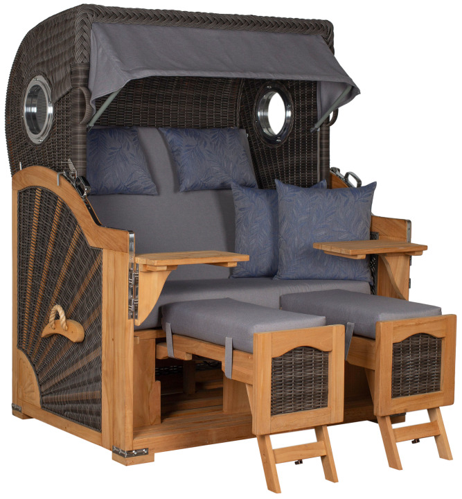 Strandkorb deVries PURE® Seemöwe XL PE stone grey Des. 253
