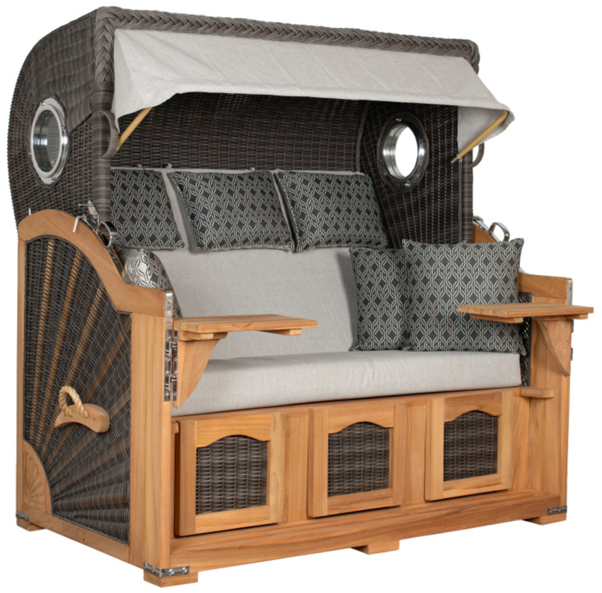 Strandkorb deVries PURE® Seemöwe XXL PE stone grey Des. 507