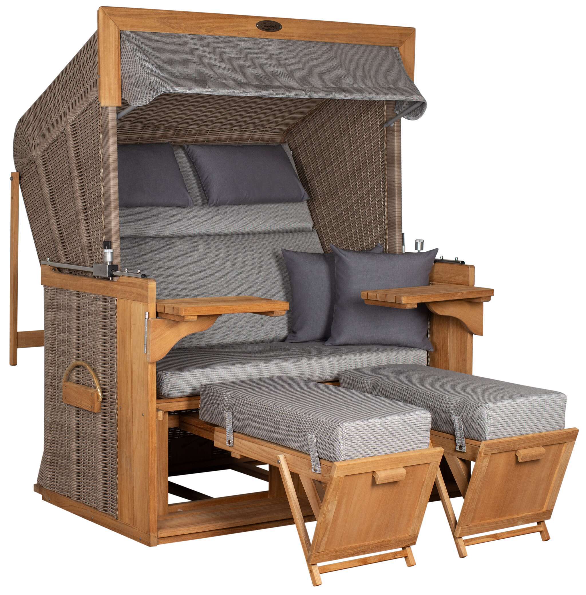 Strandkorb deVries PURE® Friesland Sylt XL PE white kubu Des. 251