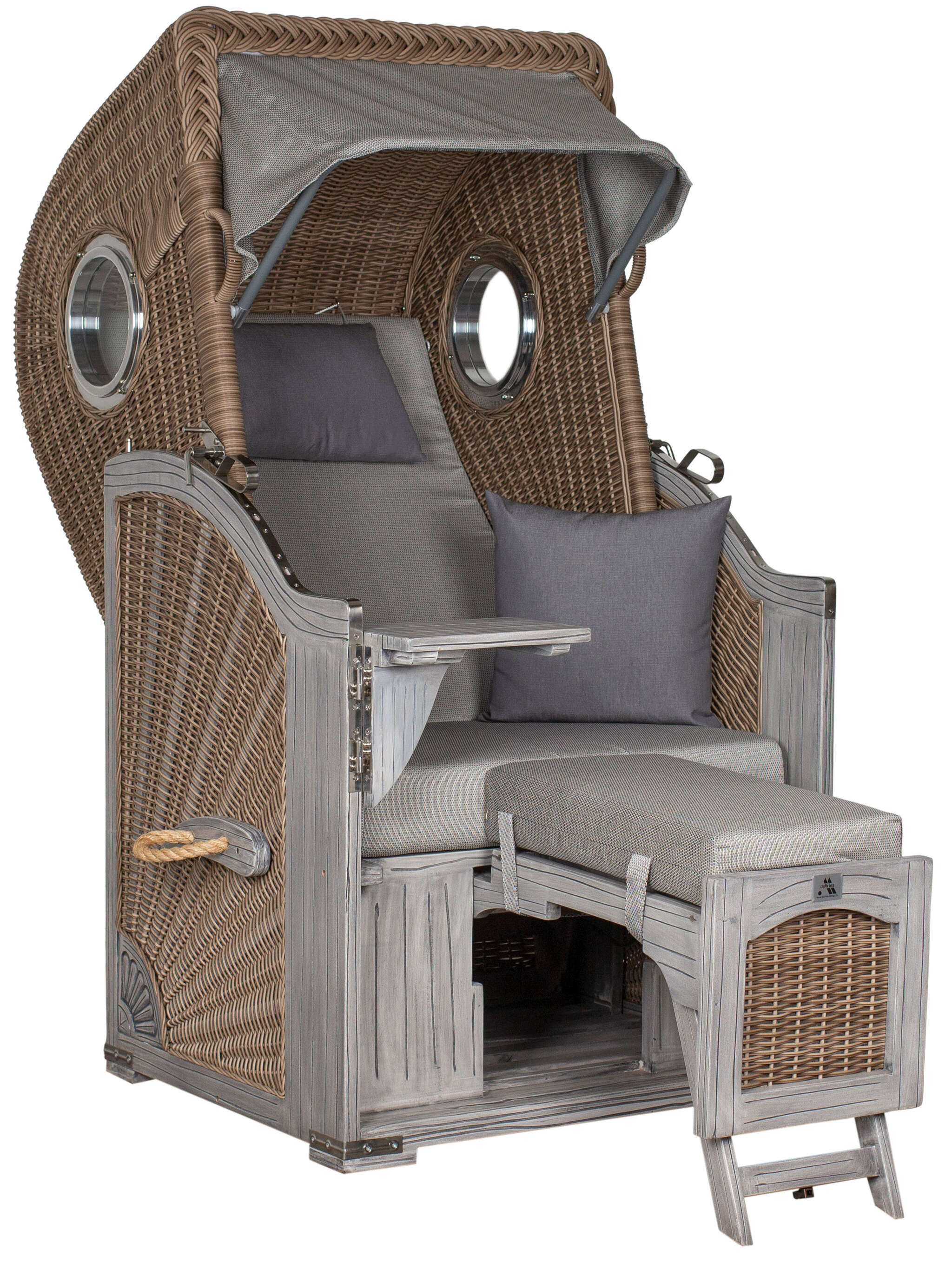 Strandkorb deVries PURE® Seemöwe Single white kubu Des.  251