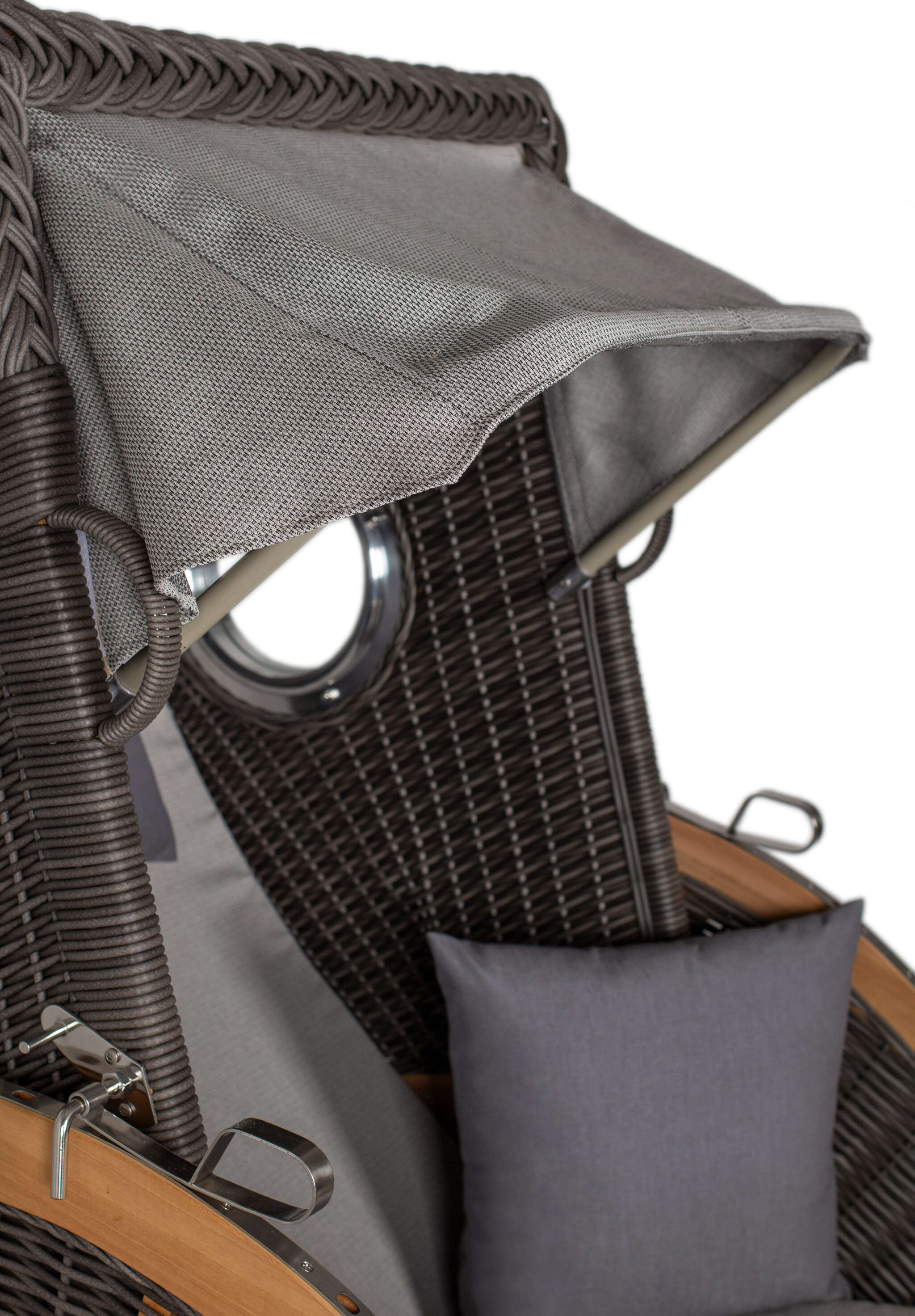 Strandkorb deVries PURE® Seemöwe Single PE stone grey Des. 251