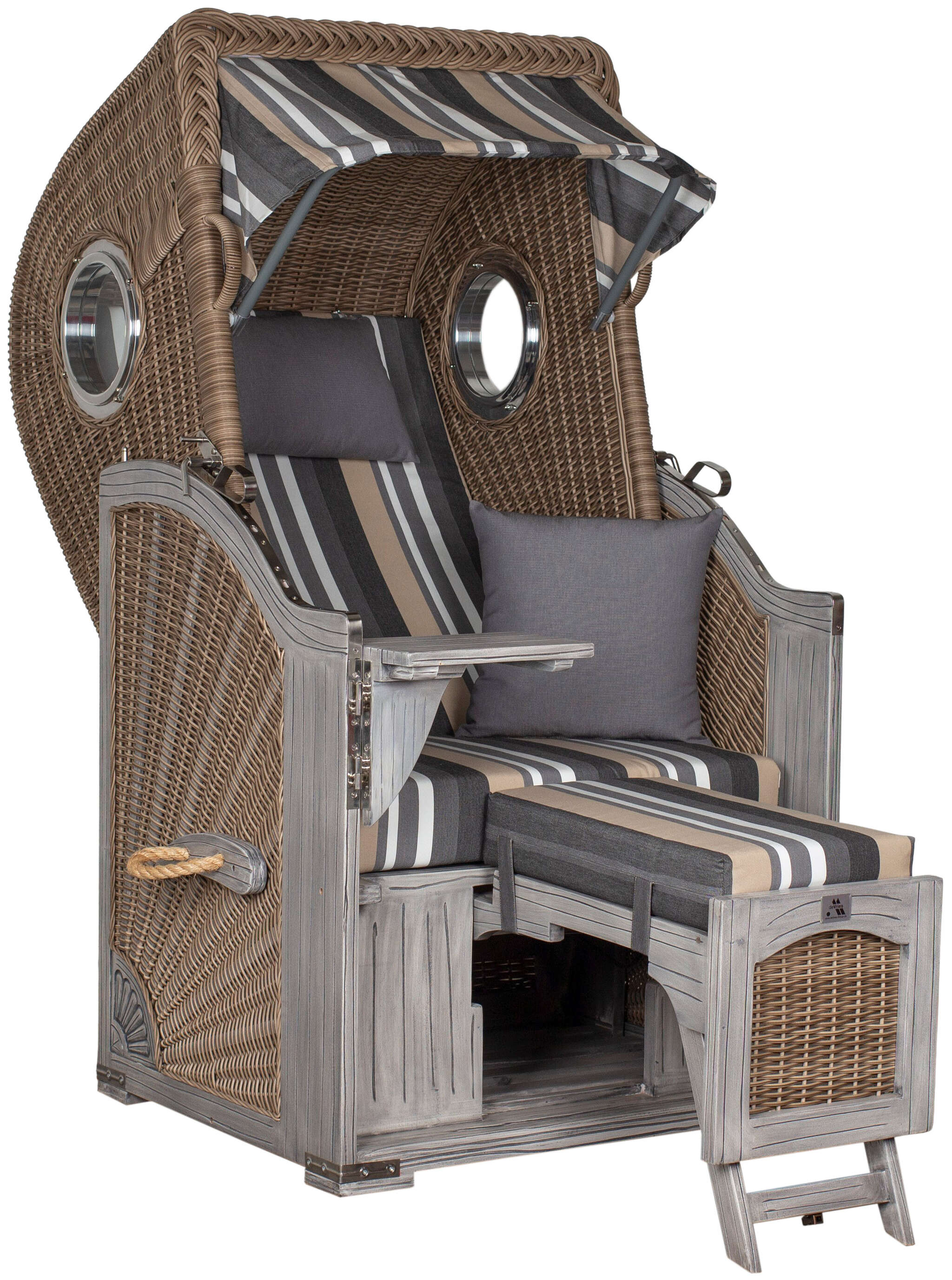 Strandkorb deVries PURE® Seemöwe Single white kubu Des. 158