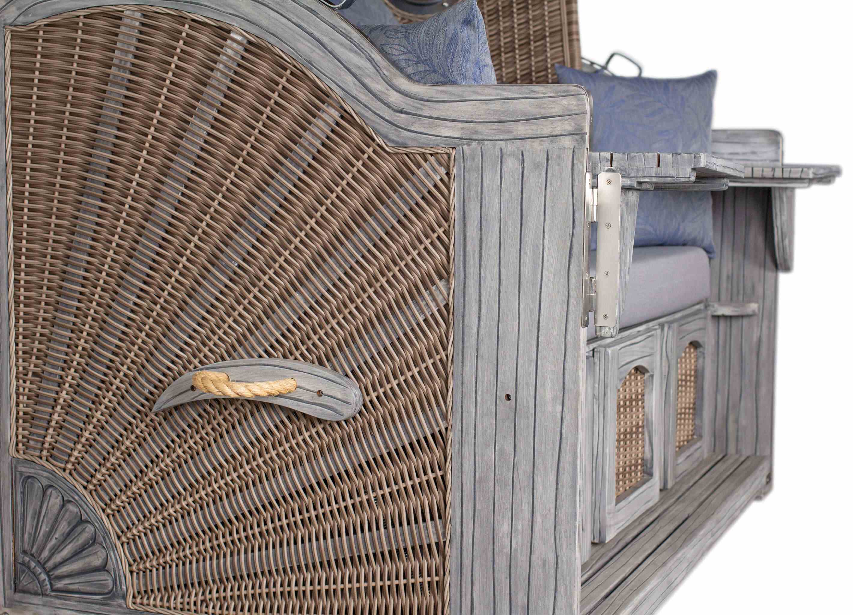 Strandkorb deVries PURE® Seemöwe XXL PE white kubu Des. 253