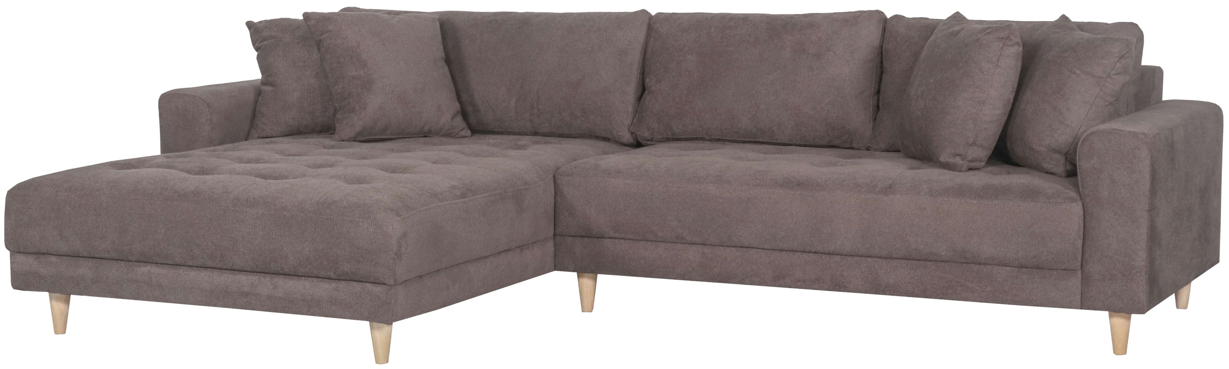 Ecksofa Gorino groß hellbraun