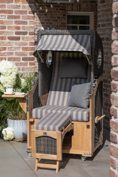 Strandkorb deVries PURE® Seemöwe Single PE stone grey Des. 507