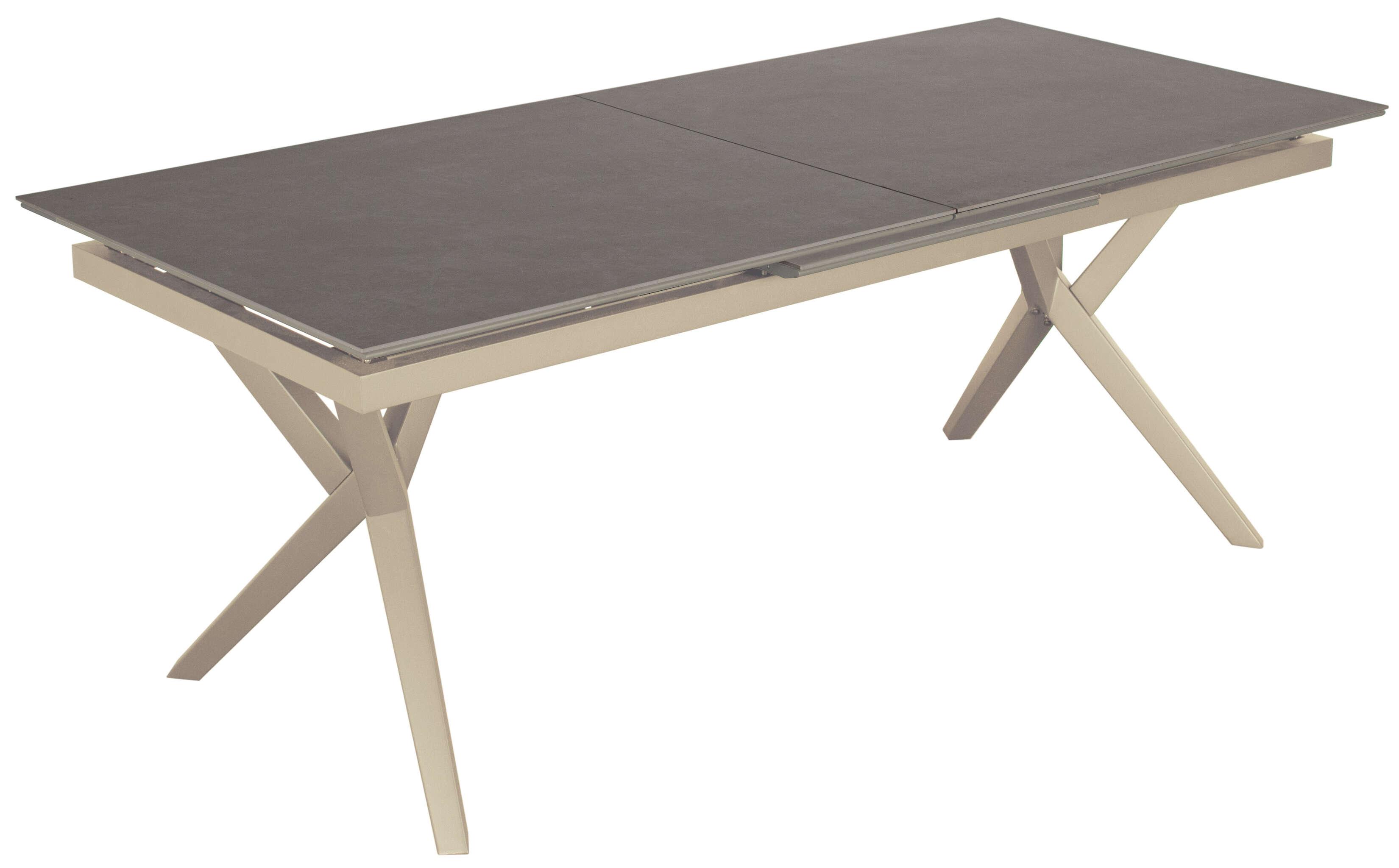 Temple Auszieht. 160/210 x 90 cm light grey/ivory