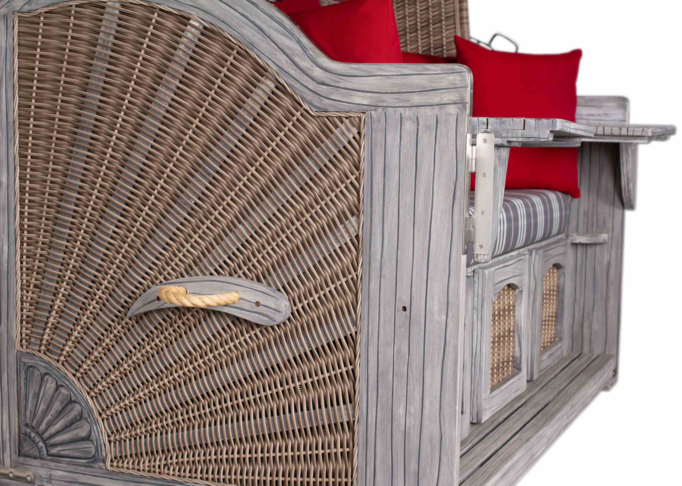 Strandkorb deVries PURE® Seemöwe XXL PE white kubu Des. 188