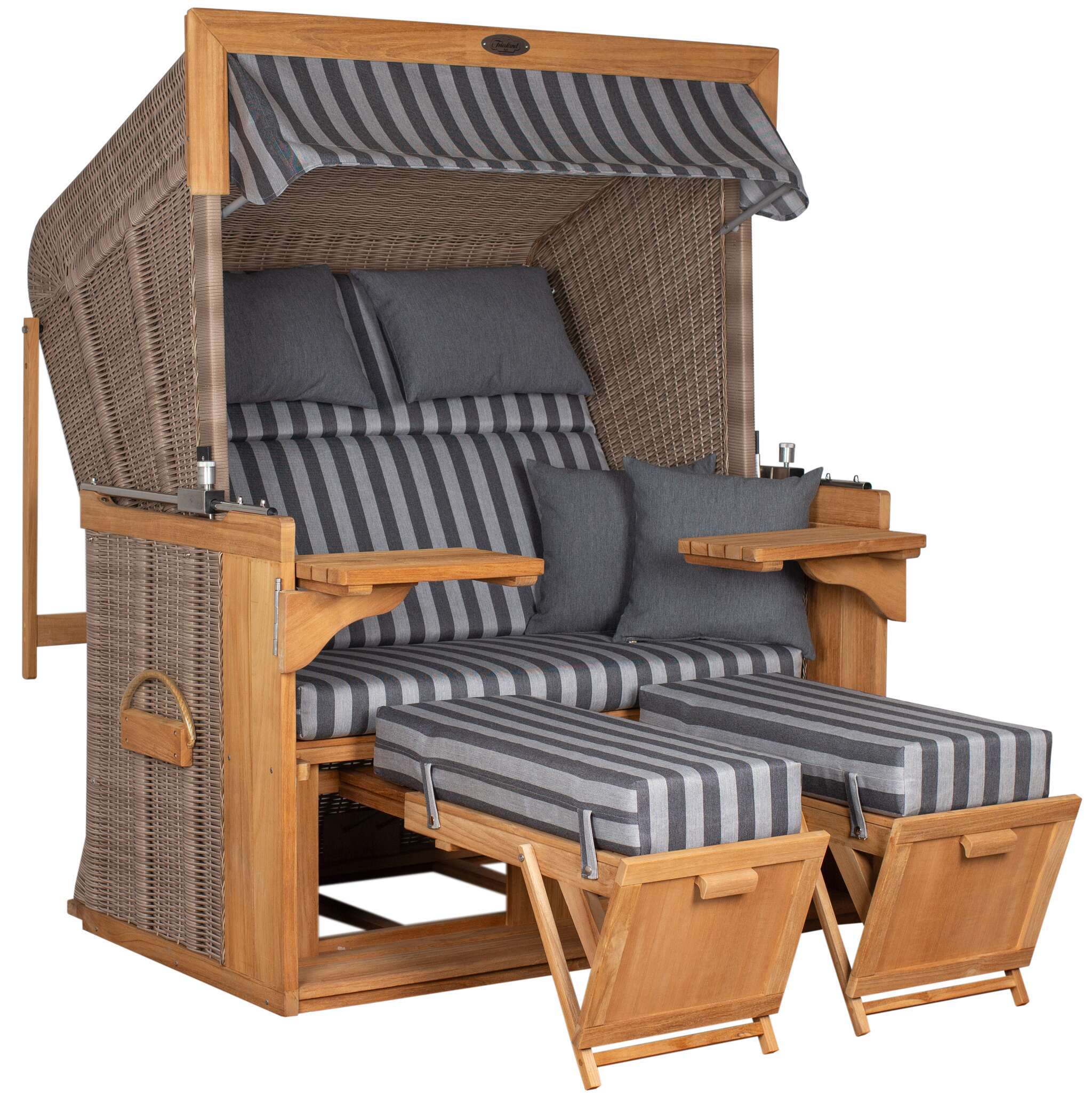 Strandkorb deVries PURE® Friesland Sylt XL PE white kubu Des. 254