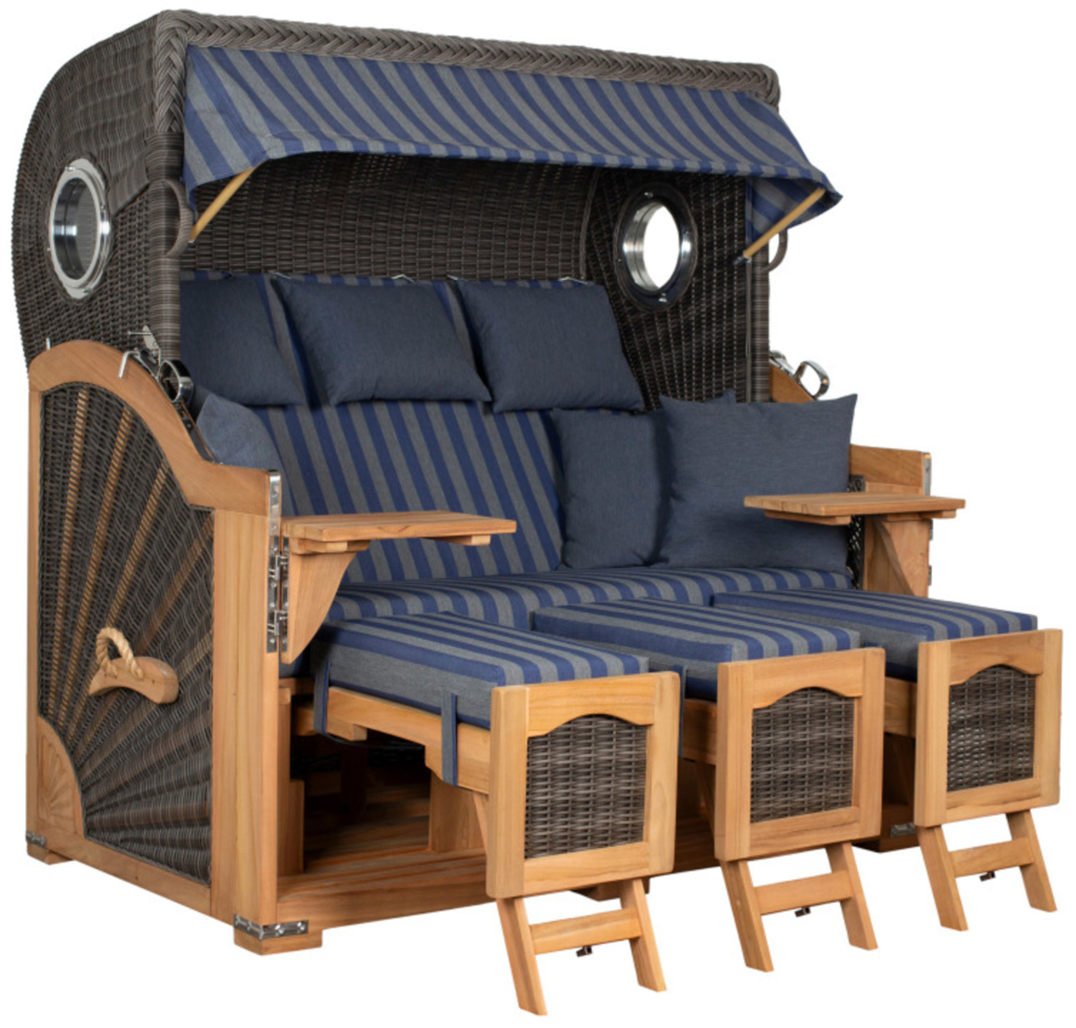 Strandkorb deVries PURE® Seemöwe XXL PE stone grey Des. 249