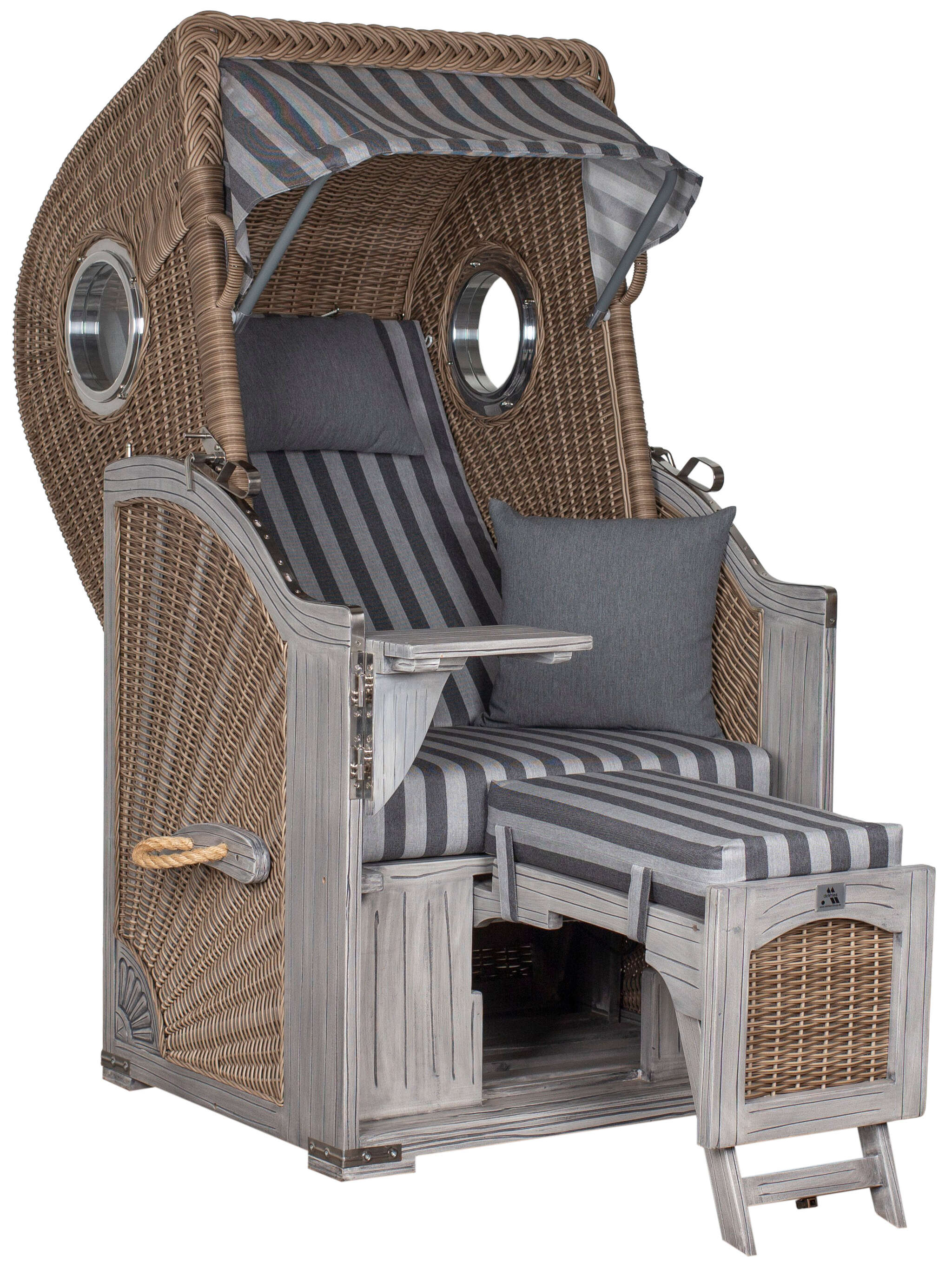 Strandkorb deVries PURE® Seemöwe Single white kubu Des.  254