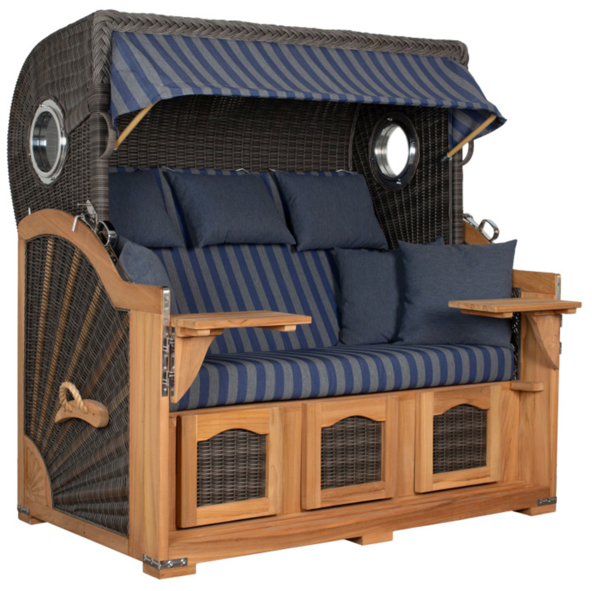 Strandkorb deVries PURE® Seemöwe XXL PE stone grey Des. 249