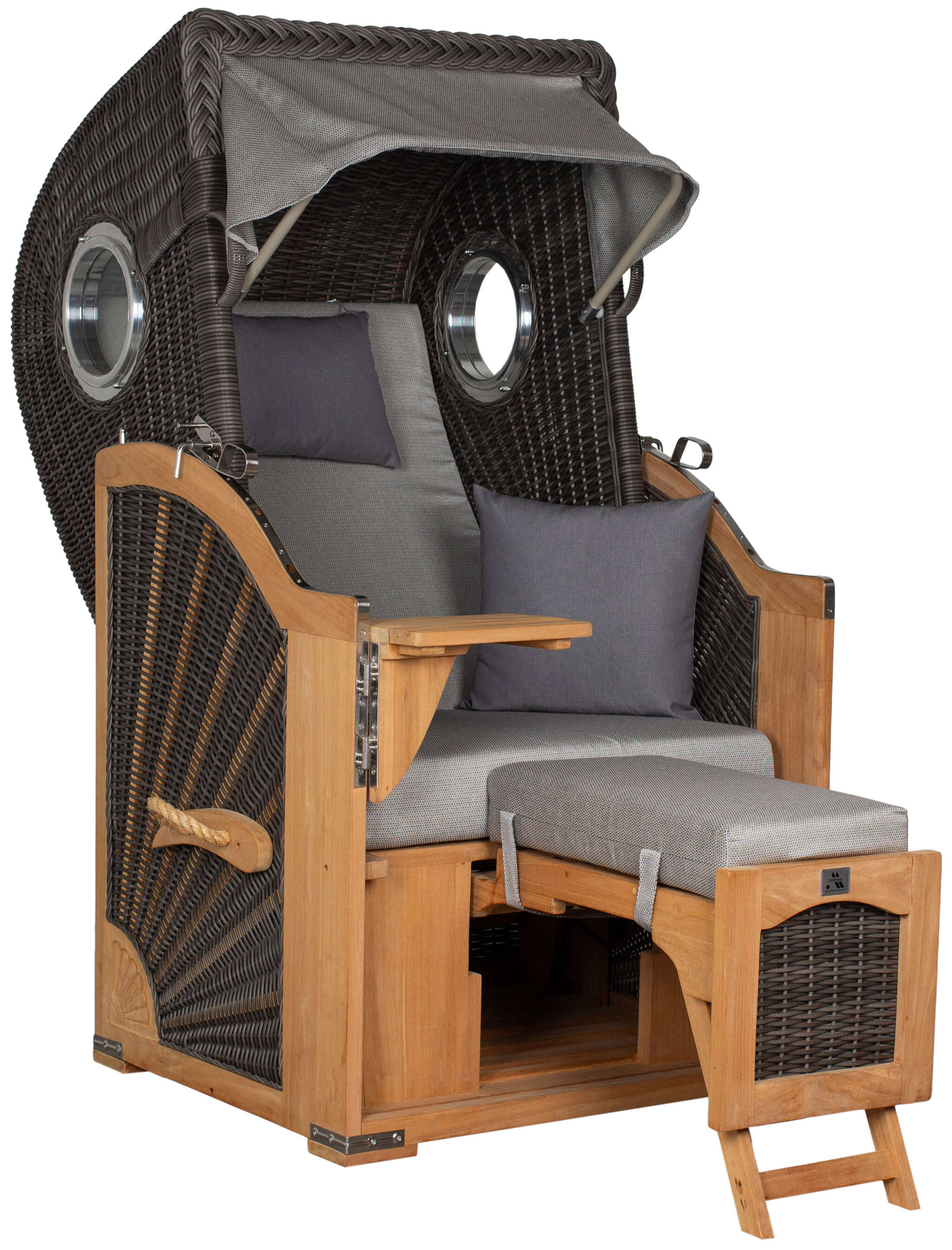 Strandkorb deVries PURE® Seemöwe Single PE stone grey Des. 251