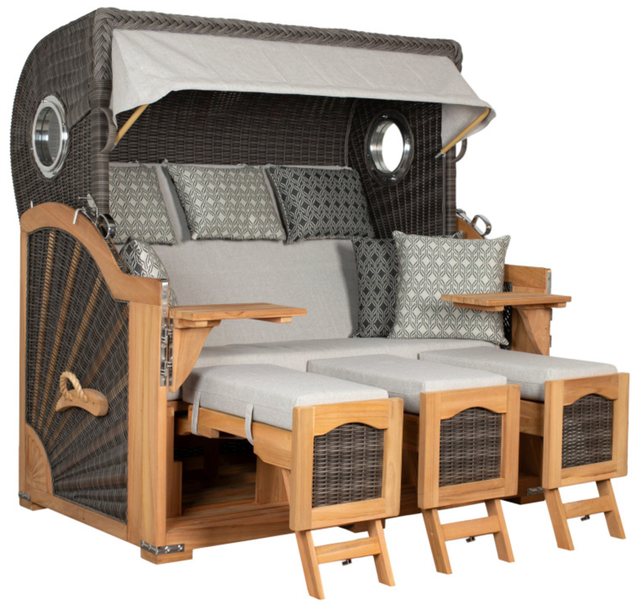 Strandkorb deVries PURE® Seemöwe XXL PE stone grey Des. 507