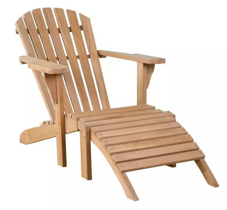 Gartenlounger Woodie inkl. Auflage uni grey