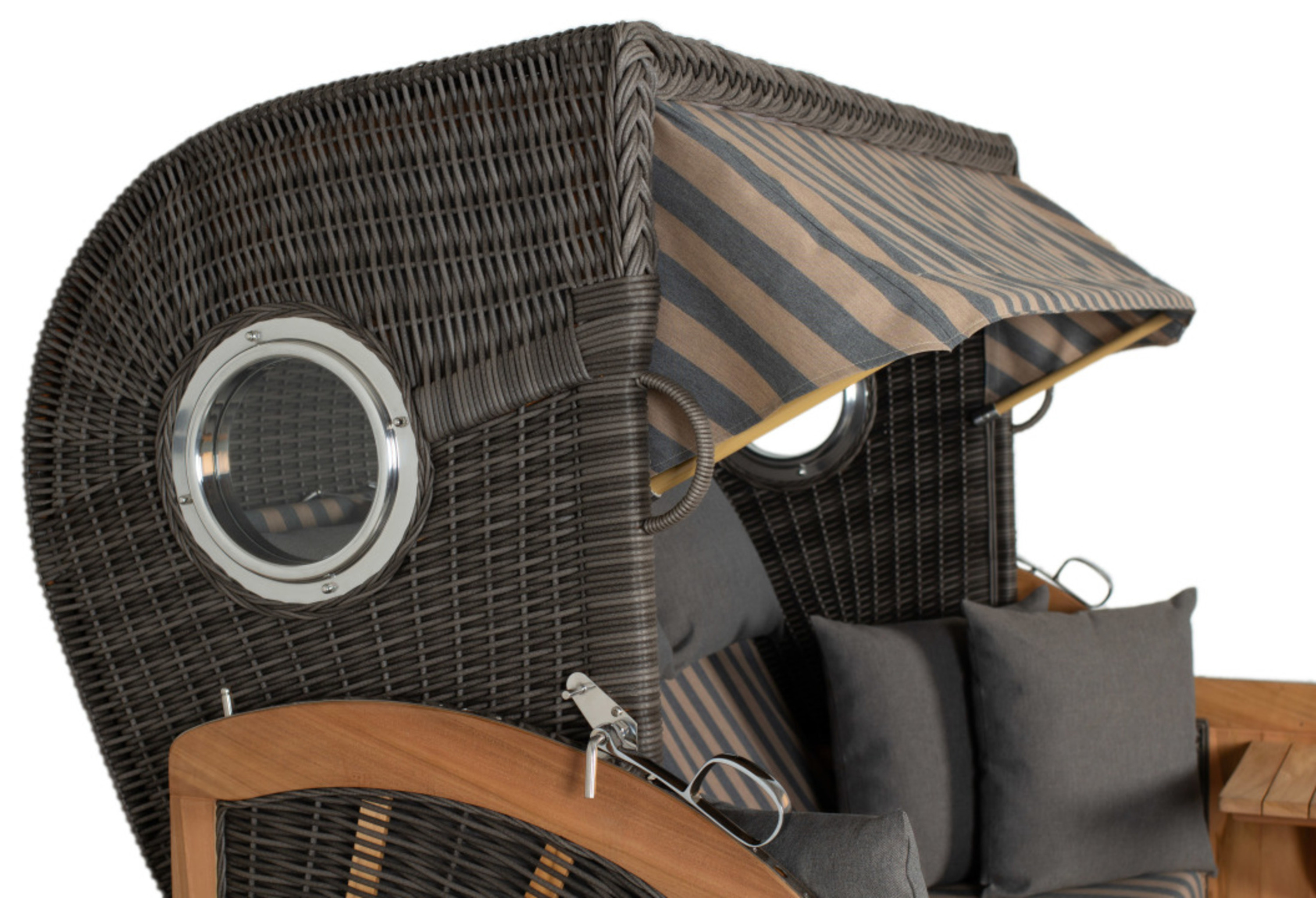 Strandkorb deVries PURE® Seemöwe XXL PE stone grey Des. 248